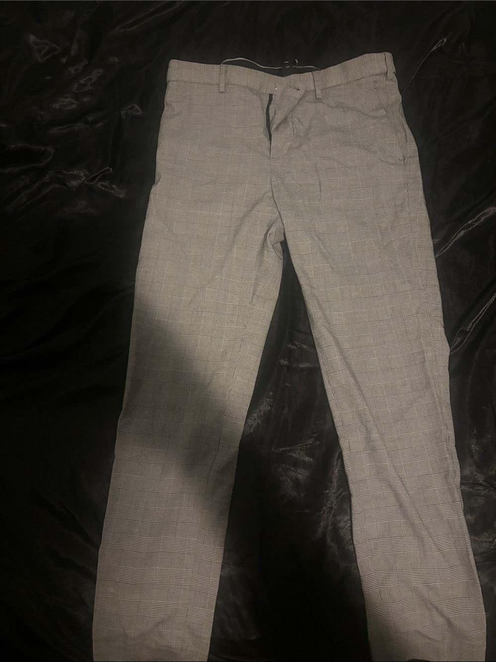 H&M Light Gray Plaid Dress Pants